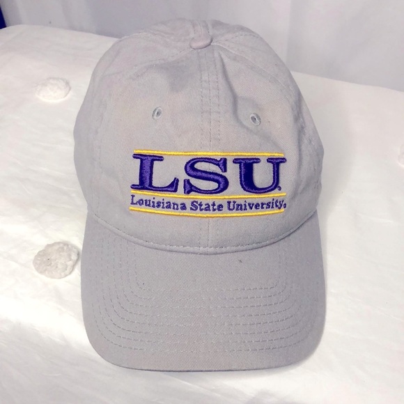 THE GAME Louisiana State University Tigers beige and purple SnapBack hat. - Picture 8 of 8